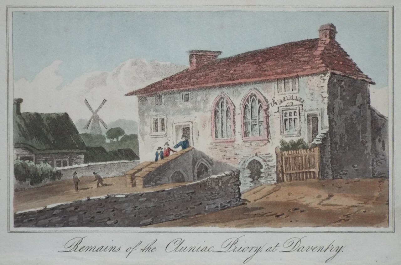 Aquatint - Remains of Cluniac Priory, at Daventry. - Hassell
